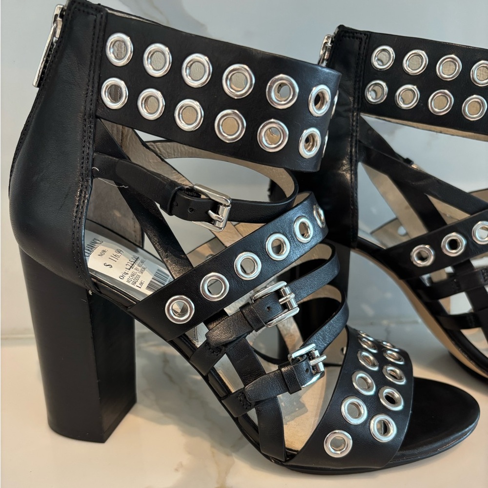 MICHAEL MICHAEL KORS MADDOX STUDDED SANDAL HEELS SIZE 8 - Picture 3 of 7